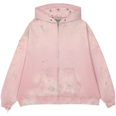 mononoke・made - SSAKURA DOUBLE FACE ZIP HOODIE - PINK - HOODIE - cherry fukuoka