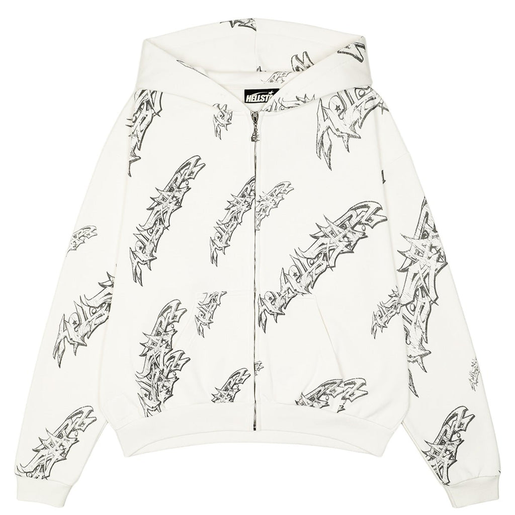 HELLSTAR (ヘルスター) - ROLL PRINT GRAFFITI ZIP UP WHITE ジップ