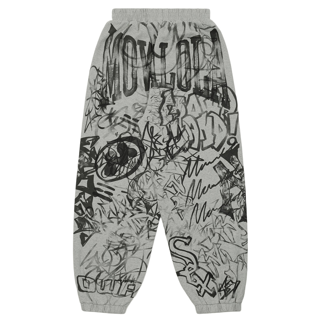 Mowalola トラックパンツ ストリート Sサイズ Mowalola (モワローラ) - GRAFITTI TRACK PANTS GREY トラックパンツ