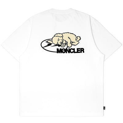 7 MONCLER Fragment Hiroshi Fujiwara - DOG PRINT COTTON T-SHIRT - WHITE - T-SHIRT - cherry fukuoka