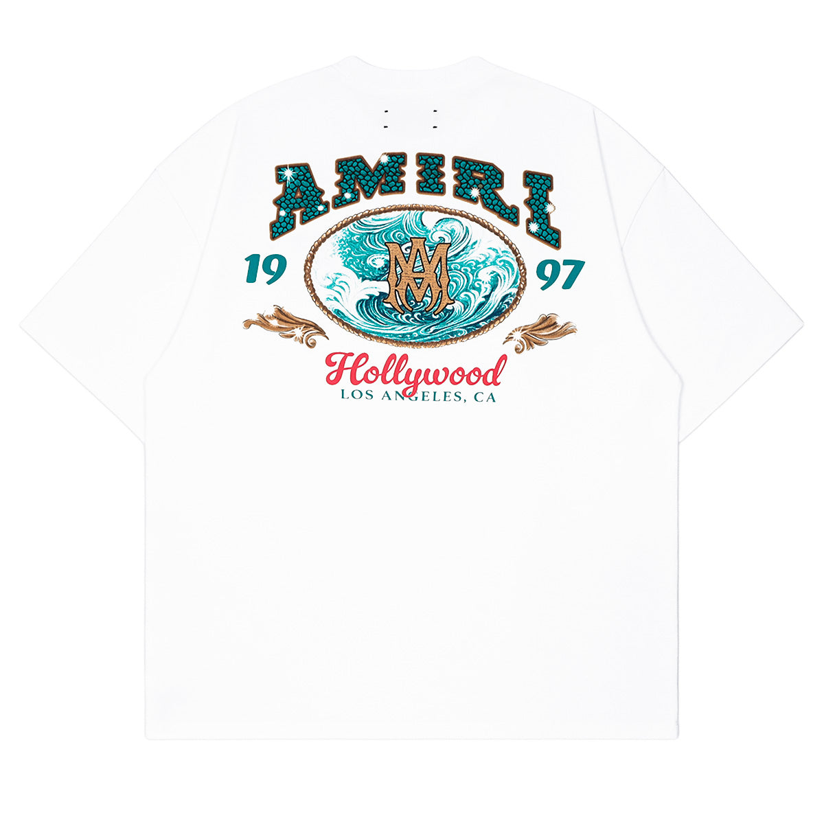 AMIRI - AMIRI HOLLYWOOD OVERSIZED TEE - T-SHIRT - WHITE - cherry fukuoka