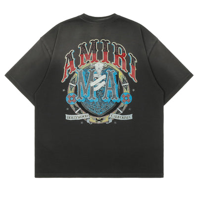AMIRI - CRYSTAL AMIRI HOLLYWOOD OS TEE - BLACK - T-SHIRT - cherry fukuoka