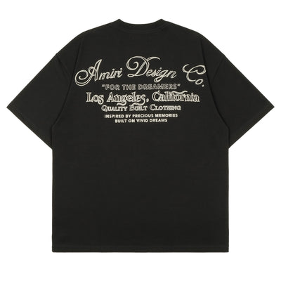 AMIRI - DREAMERS CHAIN STITCH OVERSIZED TEE- BLACK - T-SHIRT - cherry fukuoka