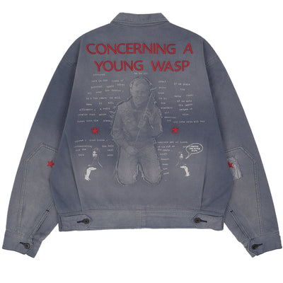 ENFANTS RICHES DÉPRIMÉS - YOUNG WASP JACKET - JACKET - NAVY - cherry fukuoka