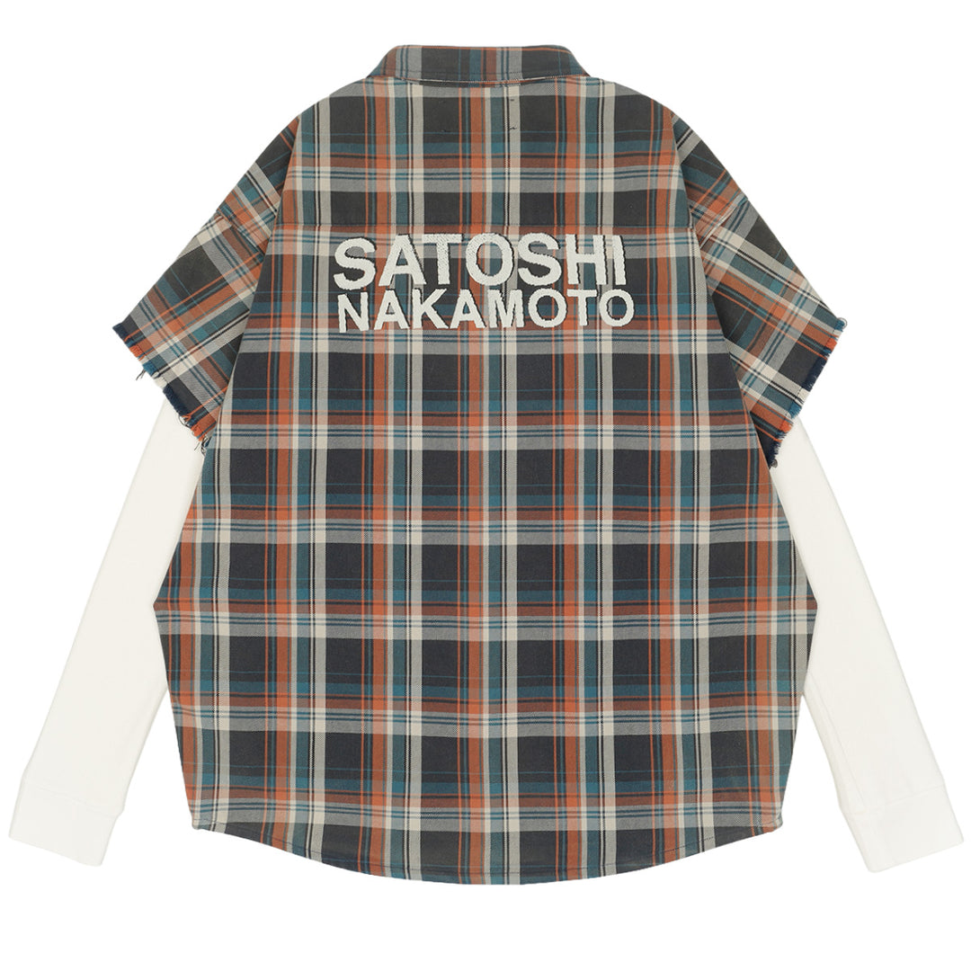 SATOSHI NAKAMOTO (サトシナカモト) - BENDER CUT OFF FLANNEL GREEN