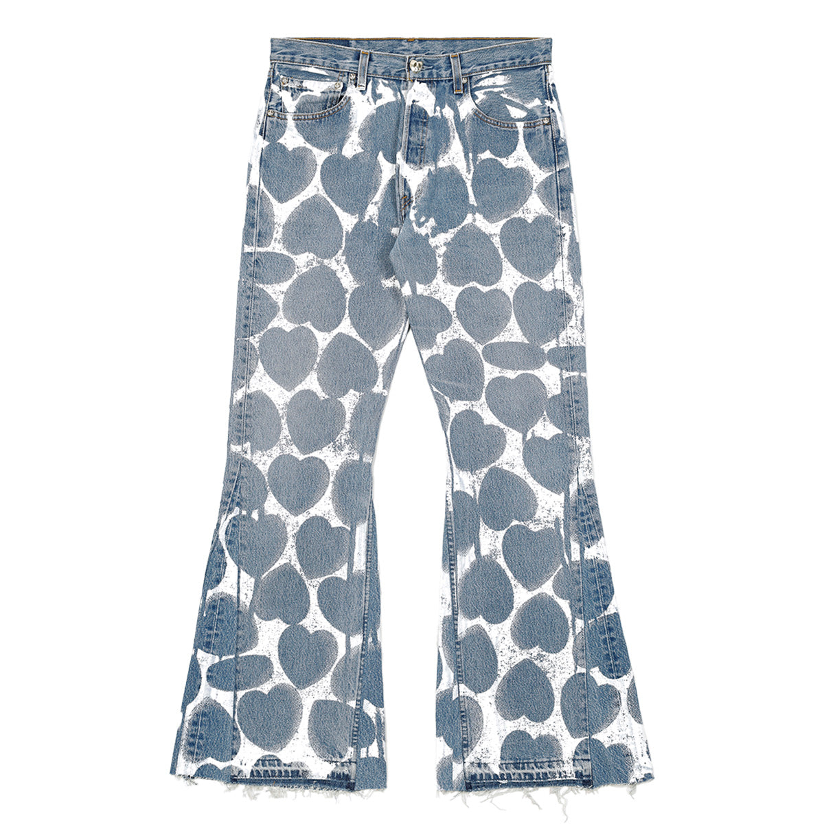 HEART PRINT DENIM