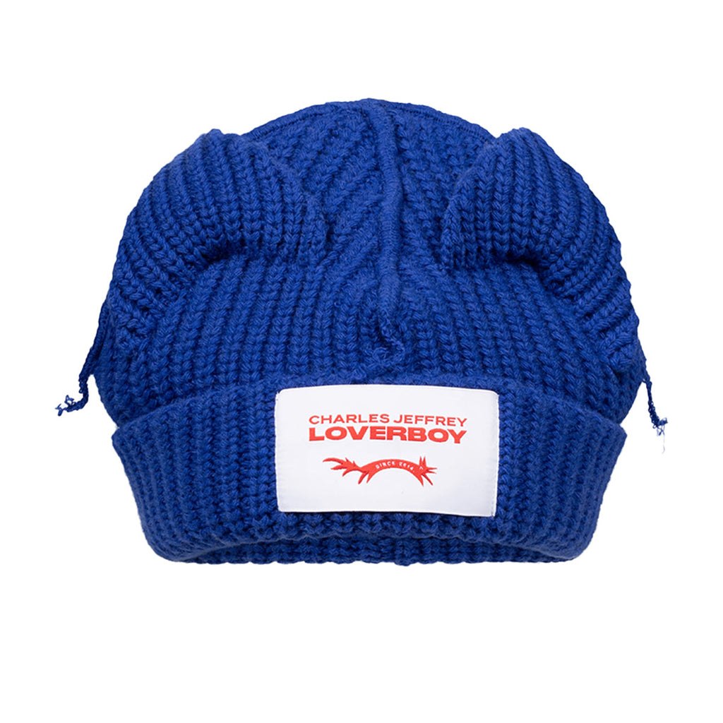 CHARLES JEFFREY LOVERBOY (チャールズ・ジェフリー・ラバーボーイ) - CHUNKY EARS BEANIE BLUE ニット帽  | cherry オンライン通販サイト – cherry fukuoka