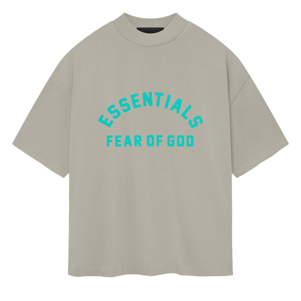 FEAR OF GOD ESSENTIALS - CREWNECK T-SHIRT DARK HEATHER OATMEAL T