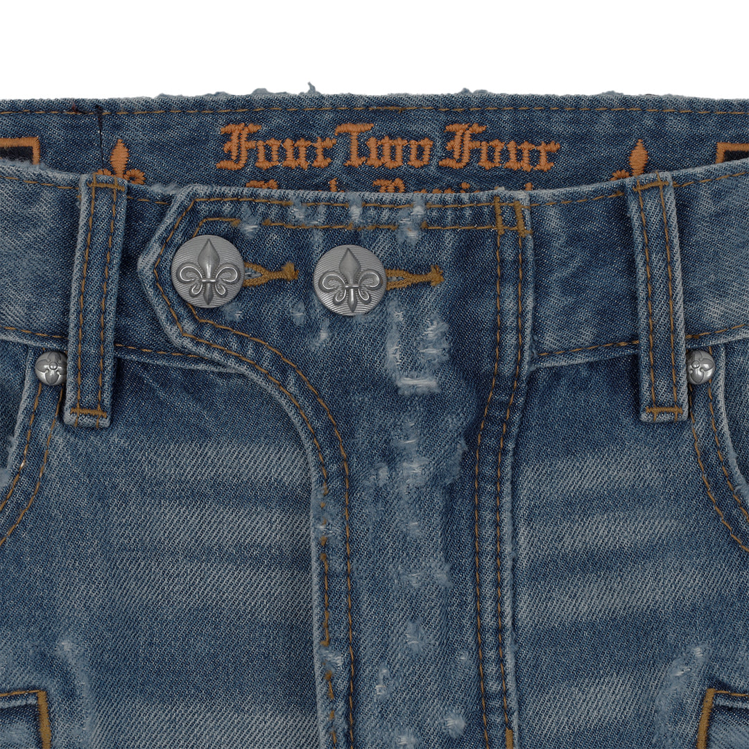 424 (フォートゥーフォー) - 424 x ROCK REVIVAL RR MOTO PANT デニム
