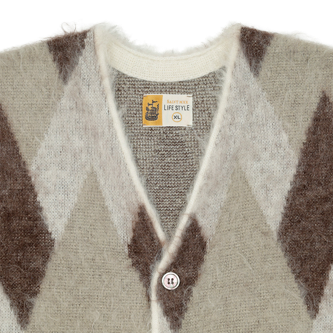 SAINT M××××××（セントマイケル）- SM074 ARGYLE KNIT CARDIGAN