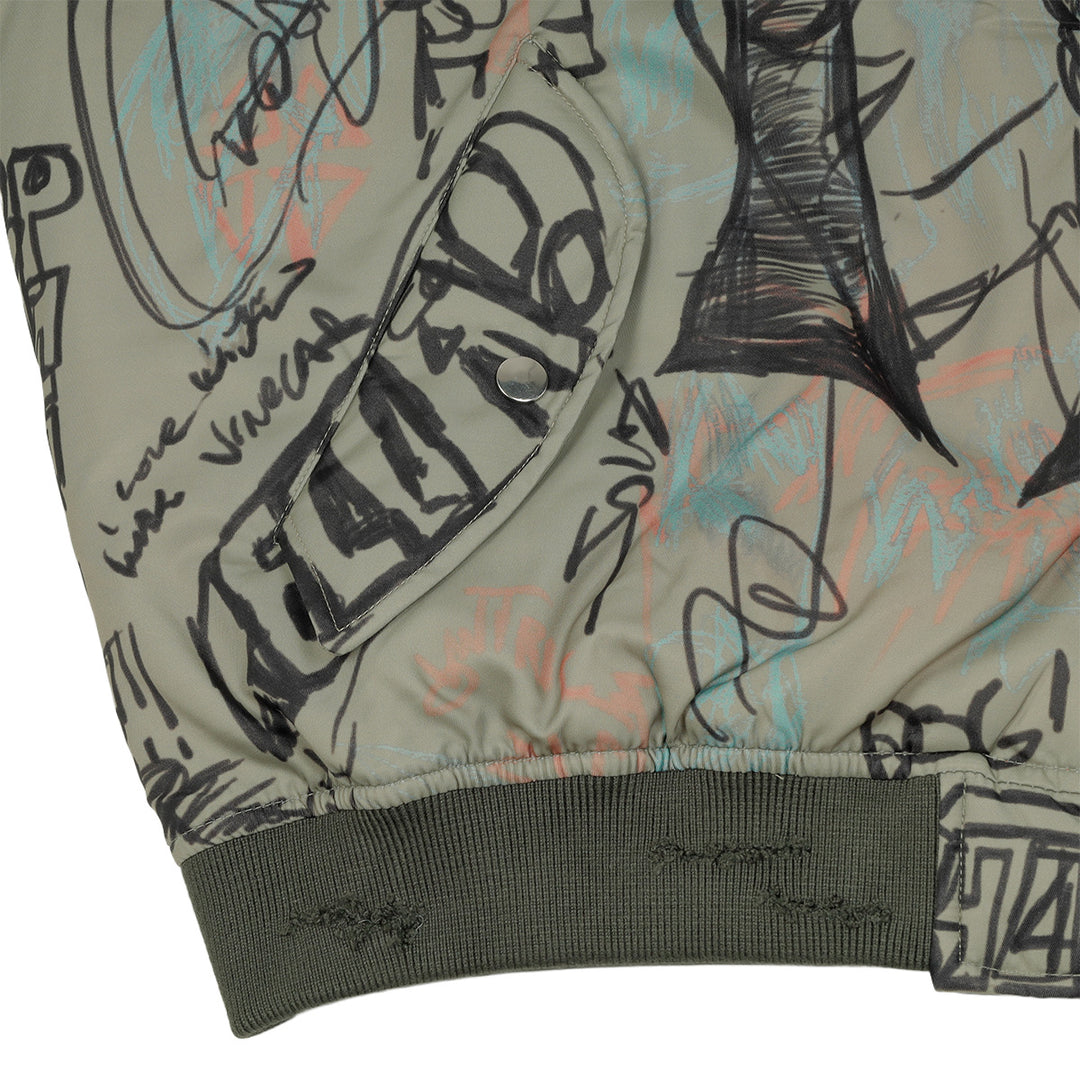 Mowalola - GRAFFITI BOMBER Bomber Jacket | cherry official online
