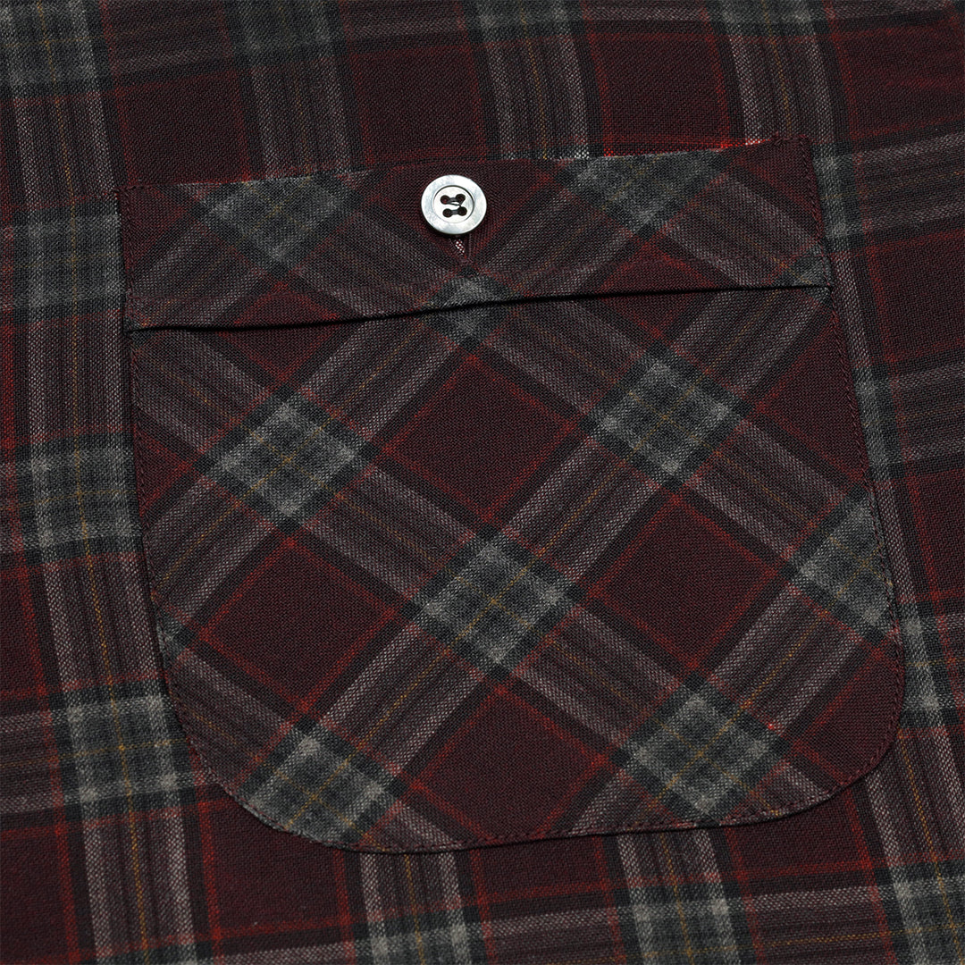Maison Margiela (メゾン マルジェラ) - FADED CHECK SHIRT BORDEAUX