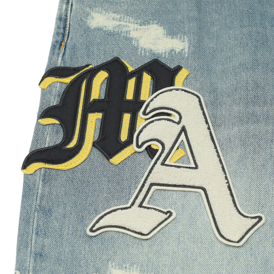 AMIRI(アミリ) - VARSITY PATCH BAGGY JEAN デニムパンツ | cherry