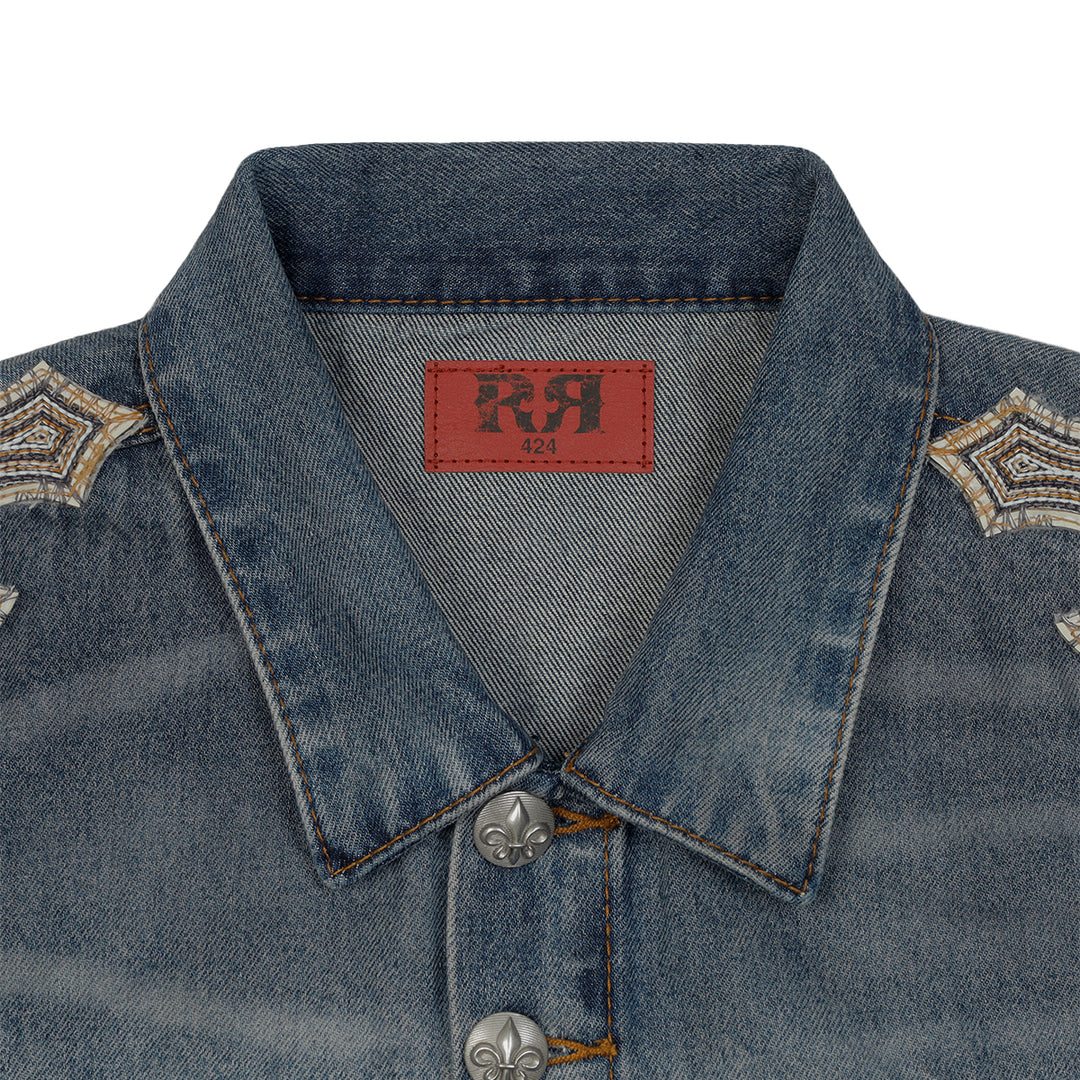 出品4/25まで。rosymonster デニムジャケット 424 (フォートゥーフォー) - 424 x ROCK REVIVAL RR ALIAS TRUCKER