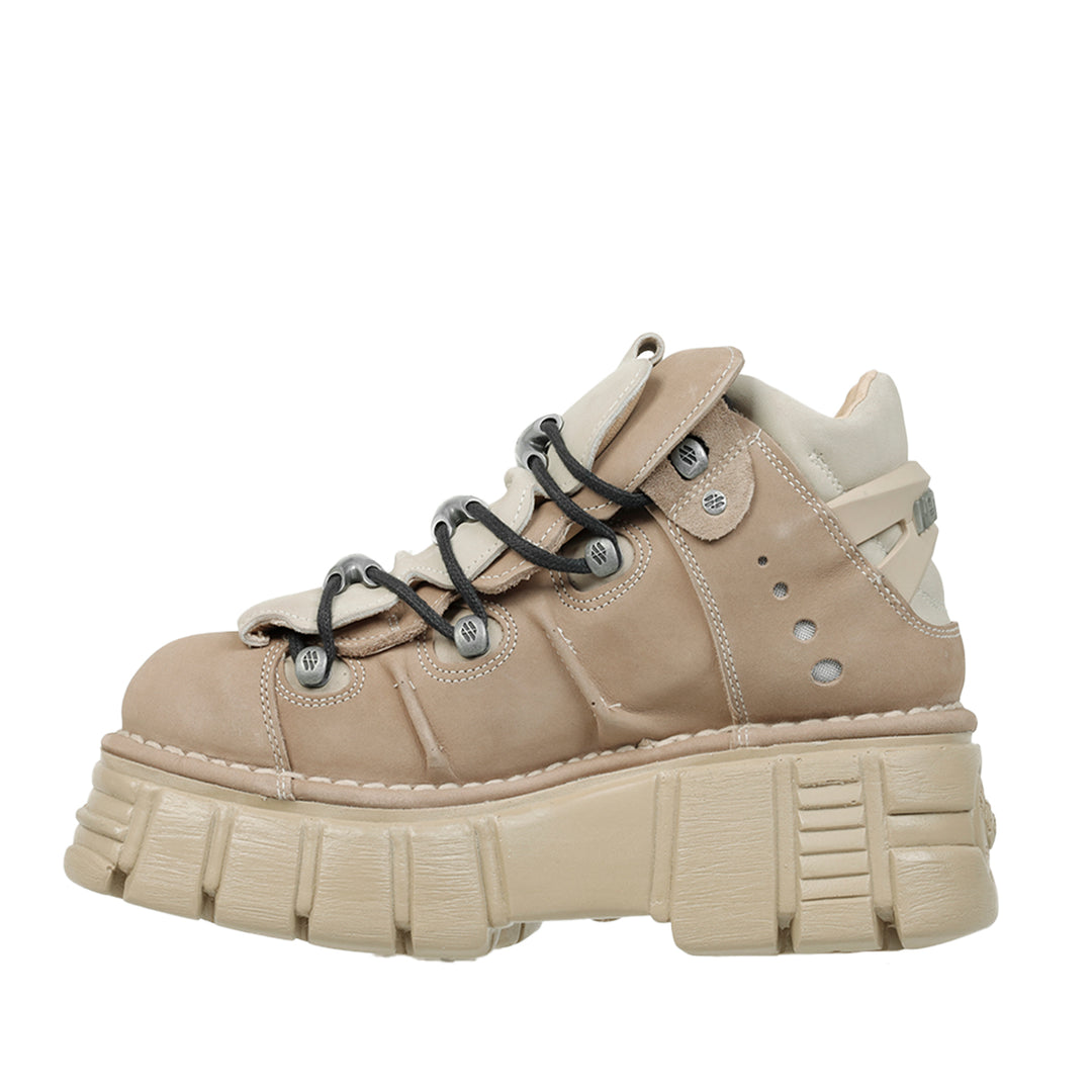 NEW ROCK M-106-S1 41（26cm） New Rock 106-S1 Unisex Metallic Black Gothic Classic Leather Biker