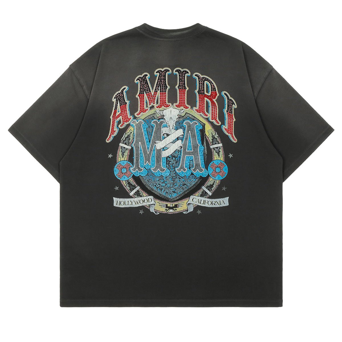 CRYSTAL AMIRI HOLLYWOOD OVERSIZED TEE - cherry fukuoka - AMIRI - T-SHIRT