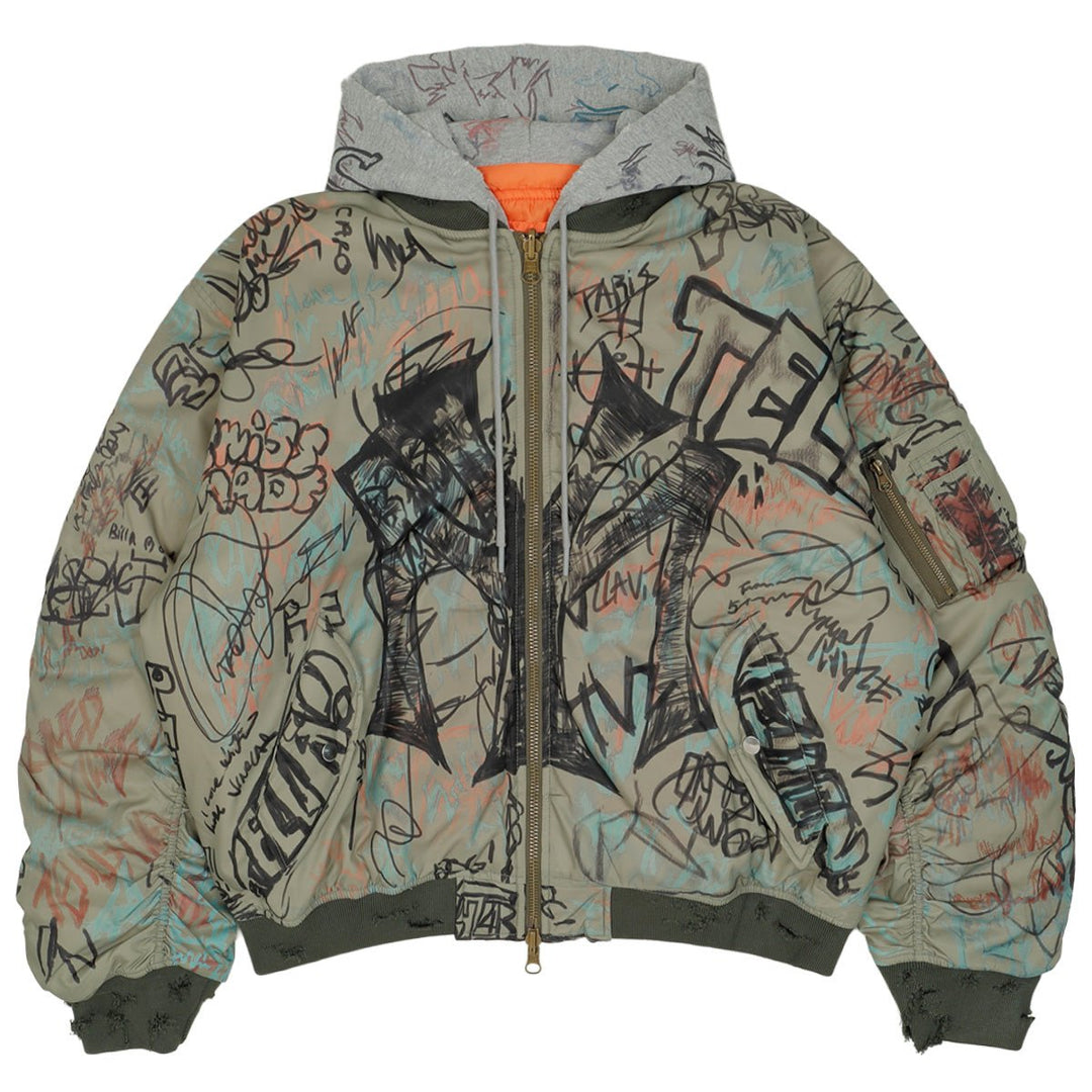 Mowalola - GRAFFITI BOMBER Bomber Jacket | cherry official online